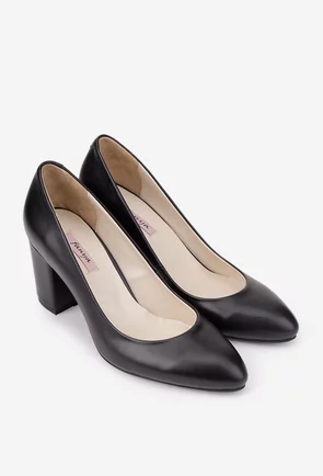 Pantofi dama negri din piele naturala