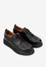 Pantofi dama negri din piele naturala cu aspect perforat