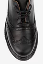 Pantofi dama negri din piele naturala cu aspect perforat
