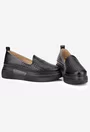 Pantofi dama negri din piele naturala cu model perforat