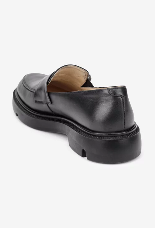 Pantofi dama negri din piele naturala cu ornament