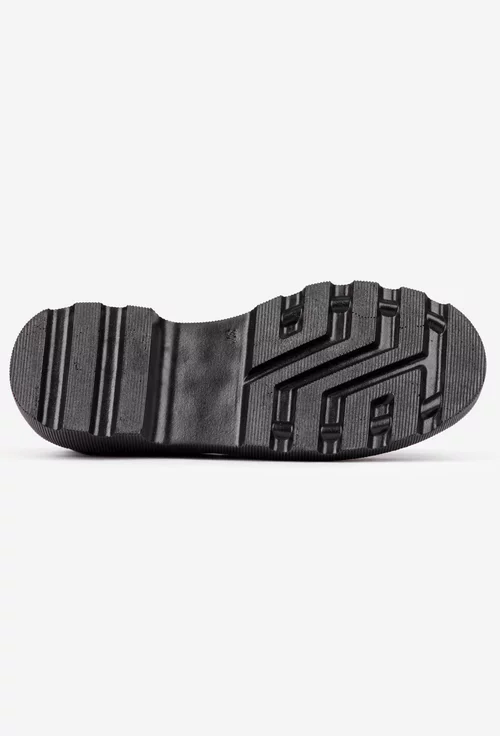 Pantofi dama negri din piele naturala cu ornament