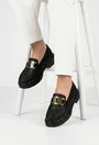 Pantofi dama negri din piele naturala cu ornament