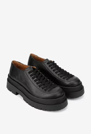 Pantofi dama negri din piele texturata
