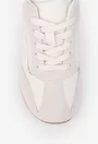 Pantofi dama NUR albi cu gri deschis din piele si material textil