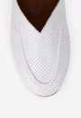 Pantofi dama NUR albi din piele cu aspect perforat