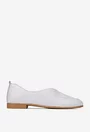 Pantofi dama NUR albi din piele cu aspect perforat