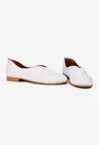 Pantofi dama NUR albi din piele cu aspect perforat