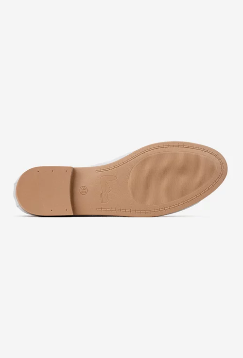 Pantofi dama NUR albi din piele intoarsa