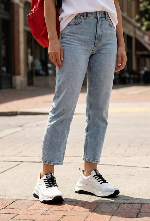 Pantofi dama NUR albi din piele naturala cu model