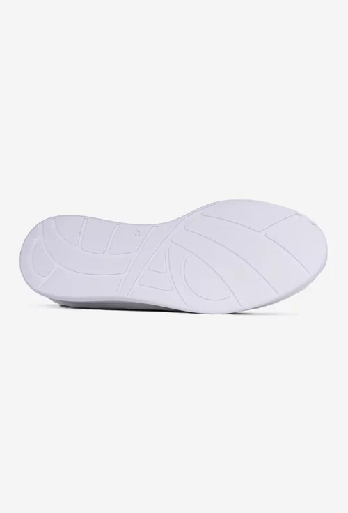 Pantofi dama NUR albi din piele naturala cu ornament
