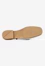 Pantofi dama NUR albi din piele naturala perforata cu ornament