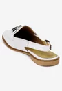 Pantofi dama NUR albi din piele naturala perforata cu ornament