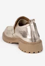 Pantofi dama NUR aurii din piele cu model
