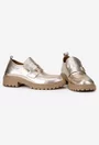 Pantofi dama NUR aurii din piele cu model