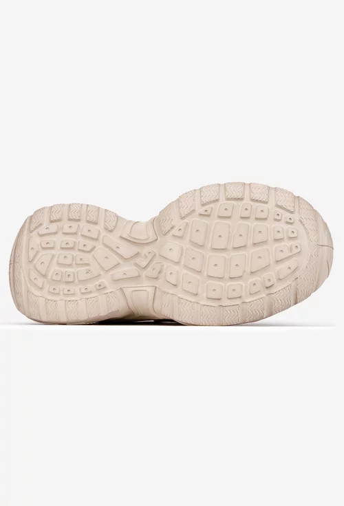 Pantofi dama NUR bej cu detalii colorate din piele intoarsa