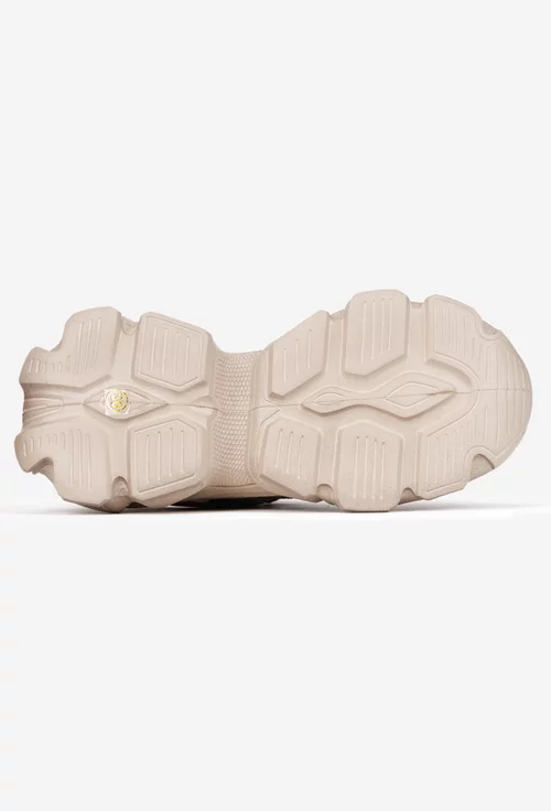 Pantofi dama NUR bej cu portocaliu din piele