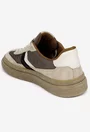 Pantofi dama NUR bej cu taupe din piele intoarsa si material textil