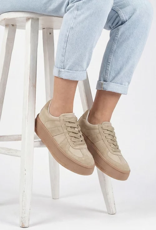 Pantofi dama NUR bej din piele