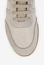 Pantofi dama NUR bej din piele cu aspect perforat