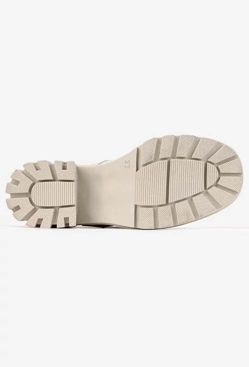 Pantofi dama NUR bej din piele cu bareta