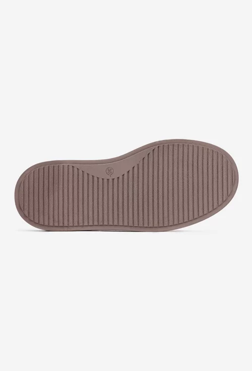 Pantofi dama NUR bej din piele cu decupaj