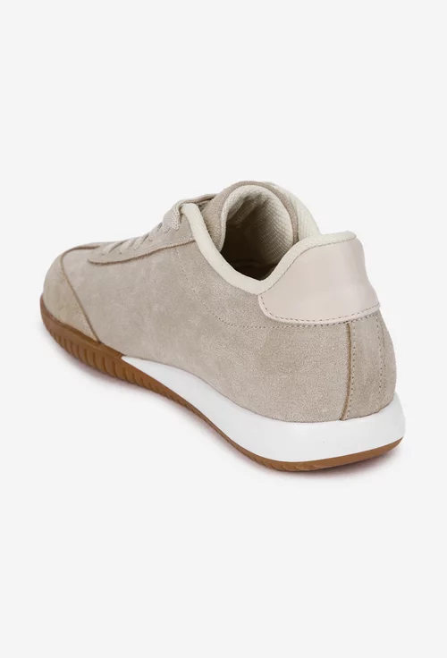 Pantofi dama NUR bej din piele intoarsa