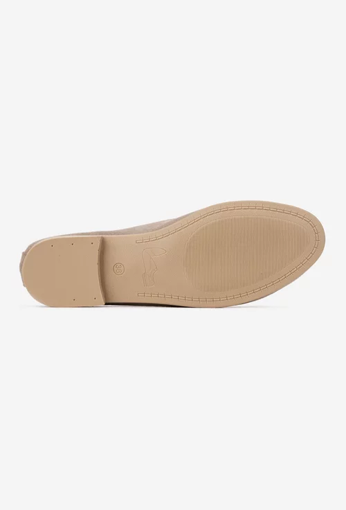 Pantofi dama NUR bej din piele intoarsa