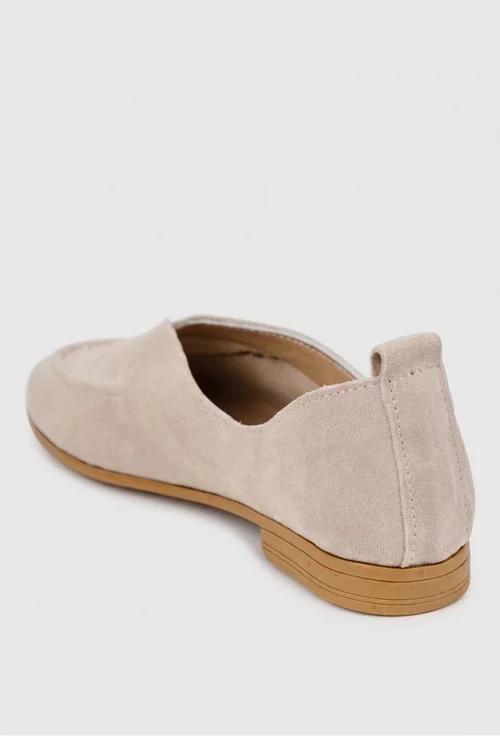 Pantofi dama NUR bej din piele intoarsa picture - 5