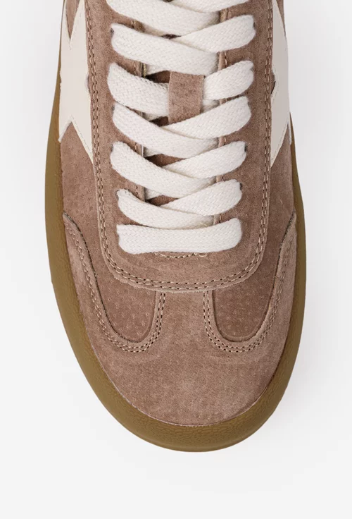 Pantofi dama NUR bej din piele intoarsa