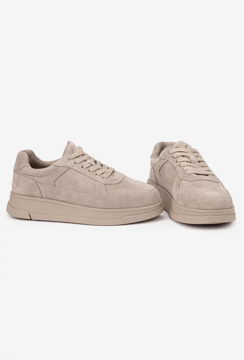 Pantofi dama NUR bej din piele intoarsa