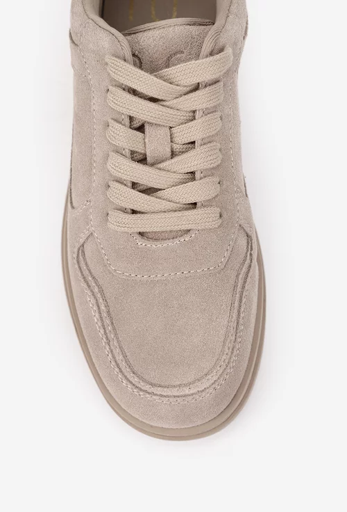 Pantofi dama NUR bej din piele intoarsa