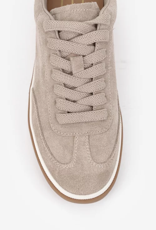 Pantofi dama NUR bej din piele intoarsa