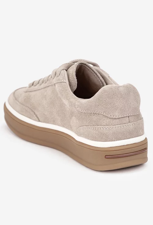 Pantofi dama NUR bej din piele intoarsa