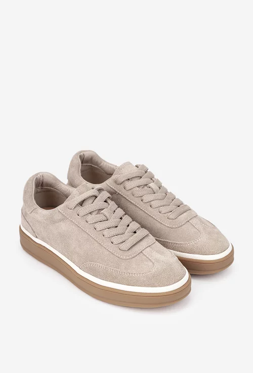 Pantofi dama NUR bej din piele intoarsa