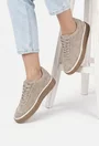 Pantofi dama NUR bej din piele intoarsa