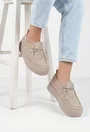 Pantofi dama NUR bej din piele intoarsa