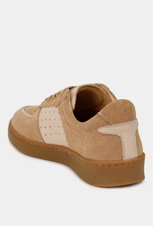 Pantofi dama NUR bej din piele intoarsa