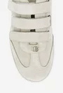 Pantofi dama NUR bej din piele intoarsa cu inchidere velcro