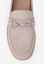 Pantofi dama NUR bej din piele intoarsa cu ornament
