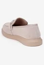 Pantofi dama NUR bej din piele intoarsa cu ornament