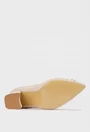 Pantofi dama NUR bej din piele intoarsa cu ornament
