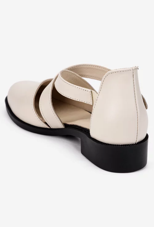 Pantofi dama NUR bej din piele naturala