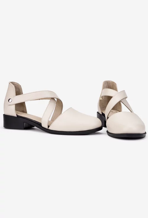 Pantofi dama NUR bej din piele naturala