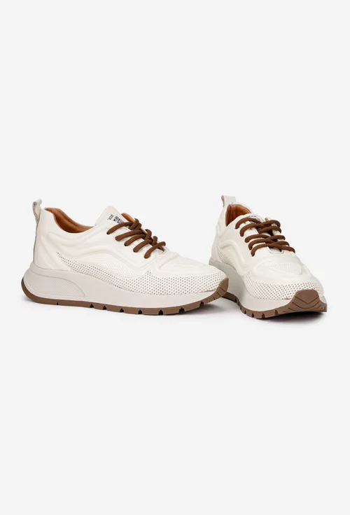 Pantofi dama NUR bej din piele naturala