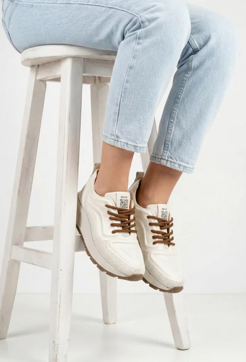 Pantofi dama NUR bej din piele naturala