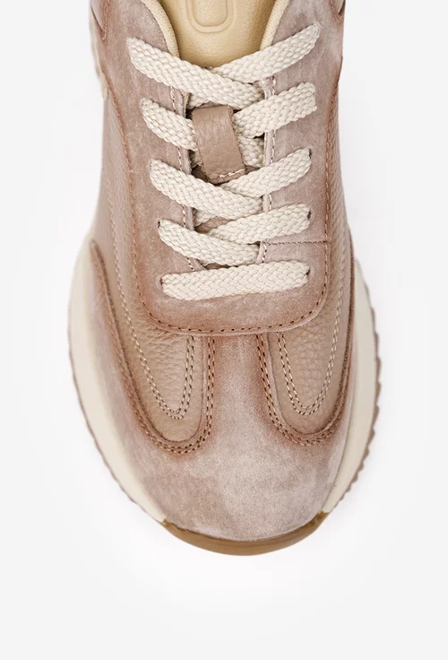 Pantofi dama NUR bej din piele naturala