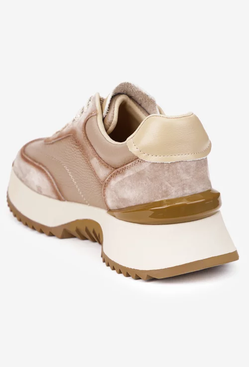 Pantofi dama NUR bej din piele naturala