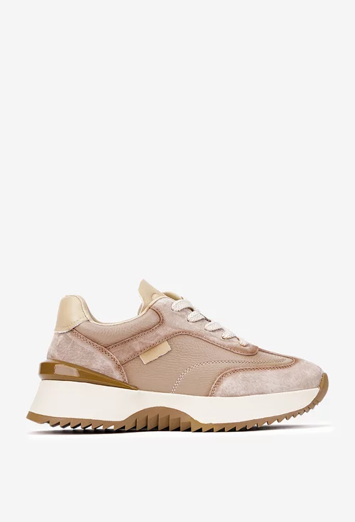 Pantofi dama NUR bej din piele naturala