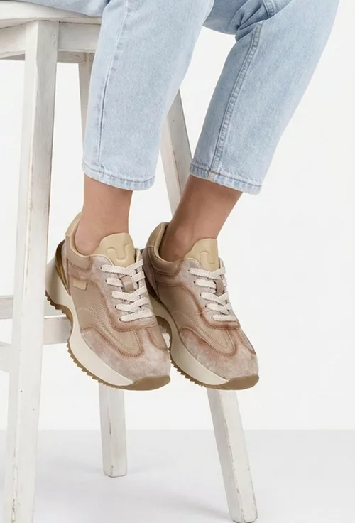 Pantofi dama NUR bej din piele naturala